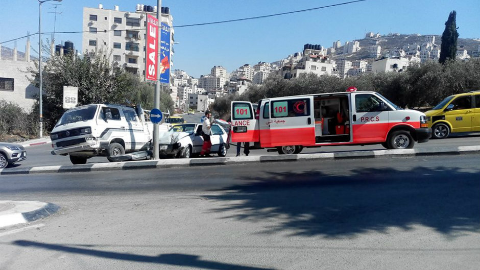 إصابة في حادث سير بشارع تونس - نابلس