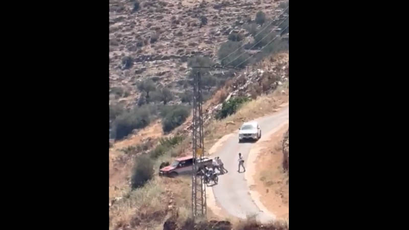 فيديو: مستوطنون يهاجمون قرية دير أبو مشعل