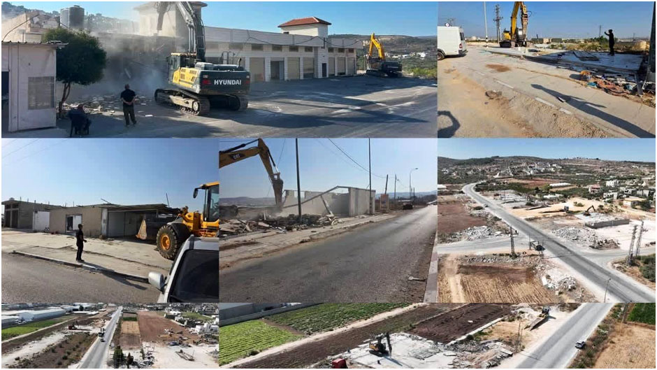 الجيش يهدم نحو 40 منشأة تجارية شرق جنين